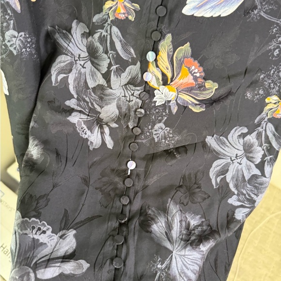 All Saints Black Floral Midi Dress - Picture 11 of 15